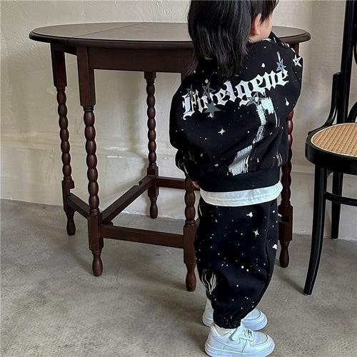 Boys' fleece sweatshirt suit autumn and winter  new children's tops autumn thickened long-sleeved boys' pullover