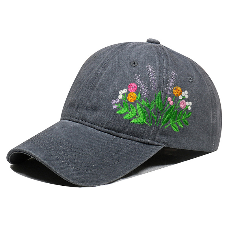 Sombreros de mujer bordado diy hacer bordado creativo casual blando sombrero de boca de pato sombrero protector al aire libre sombrero de sombrero