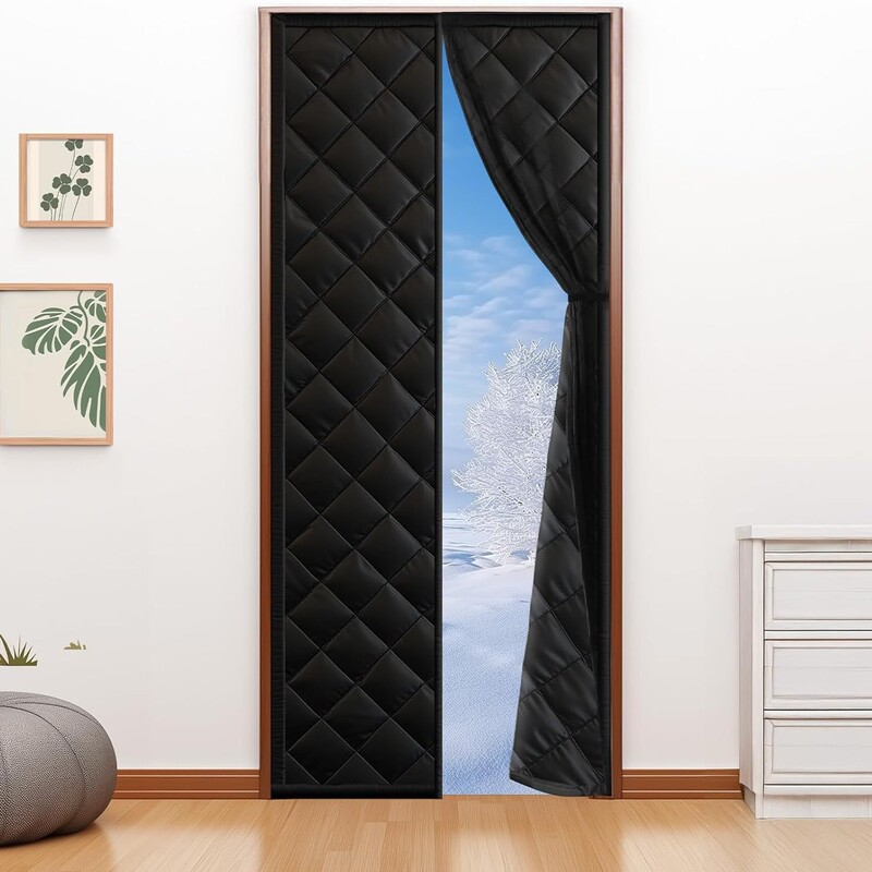 Amazon's Popular Thickened Oxford Cloth Waterproof and Stain-Resistant Cotton Door Curtain Heavy-Duty Magnetic Windproof and Warm Door Curtain Insulation Door