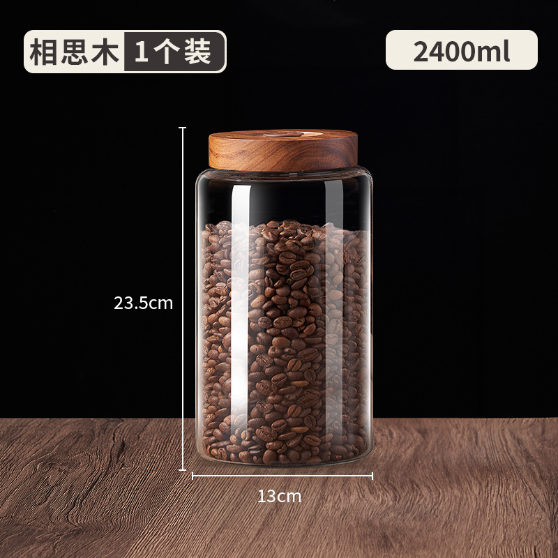 Tanque de almacenamiento de granos de café de grado alimenticio, tanque de sellado de vidrio, tanque de almacenamiento especial para polvo de café, cáscara de naranja de té, tanque de almacenamiento y botella