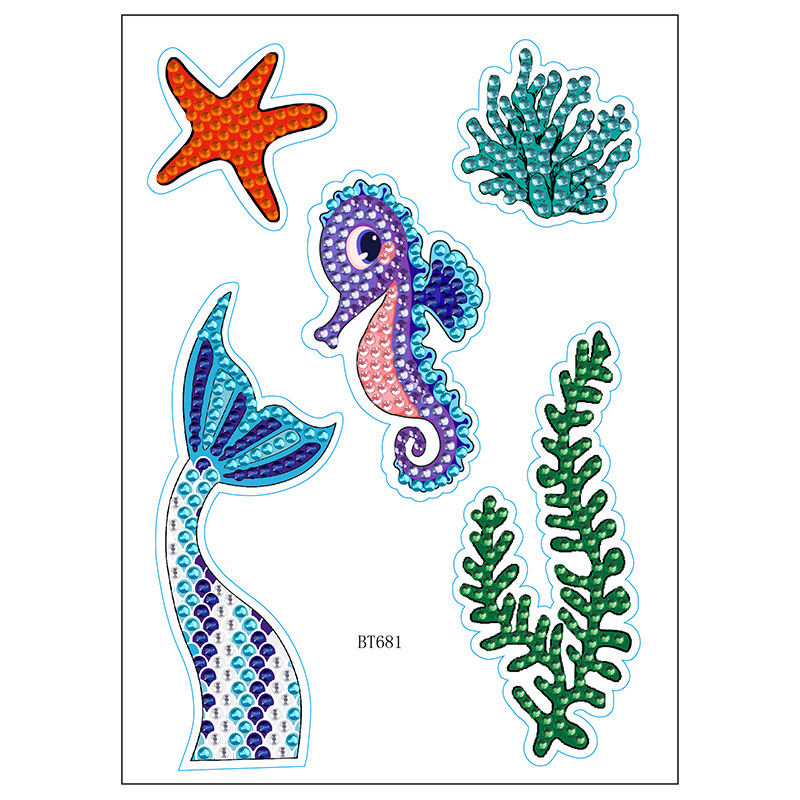 Nuevos pegatinas de taza de agua transfronterizas para niños dibujos de diamantes aleatorios pegatinas hechas a mano diy pegatinas de diamantes unicornios de dibujos animados mayorista