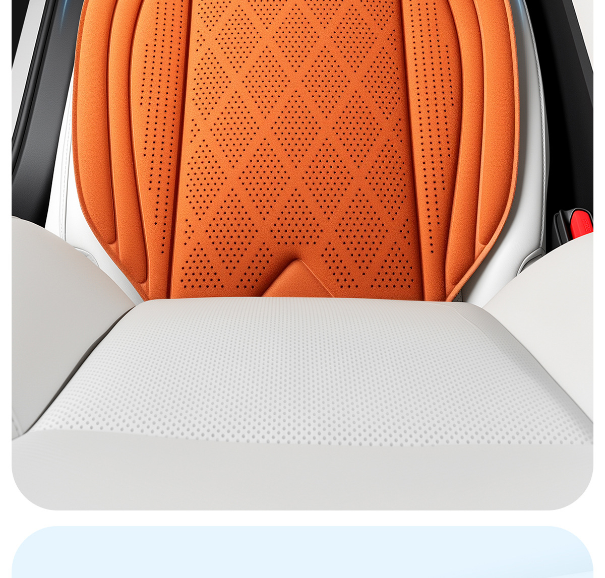 Suede perforated car seat cushion, breathable and non-slip, with a light luxury and high-end feel, suitable for all seasons