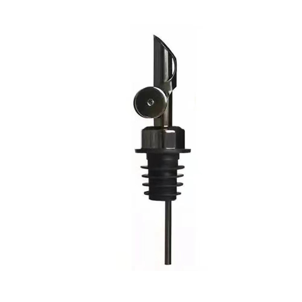 Vertedor de vino de acero inoxidable FCM con tapón de vino negro, tapa negra pequeña, vertedor de vino con tapa, tapón para botella de vino.