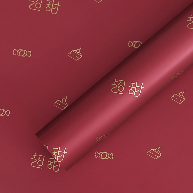 Papel de Regalo Rojo con Diseño de Flores para Bodas, Papel Festivo, Papel de Arte, Materiales de Embalaje Florales, Embalaje de Flores para Manualidades