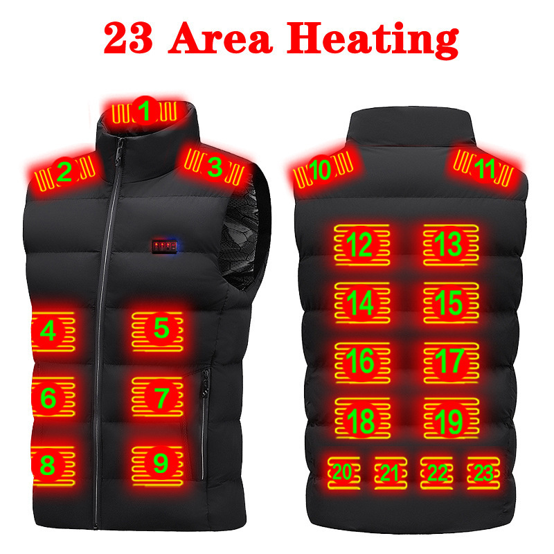 District 23 Smart Heating Vest for Men and Women USB Electric Heating Ski Fishing Vest Cotton-padded jacket Cross-border Wholesale District 23 Smart Heating Vest for Men and Women USB Electric Heating Ski Fishing Vest Cotton-padded jacket Cross-border Wholesale
