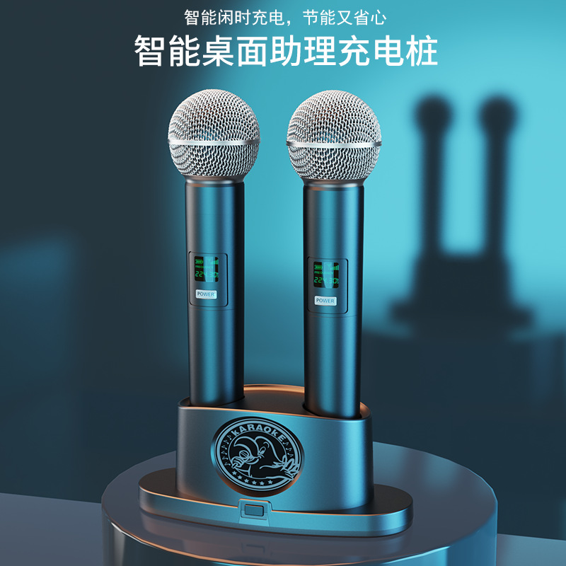 Sm58 Portable Wireless Universal Microphone Rechargeable Microphone Home Live Broadcast Sound Card Karaoke Wireless Performance Handheld