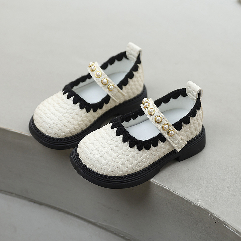 Spring Children's Princess Shoes Soft Soled Single Style Leather Shoes For Girls Cute Beaded Design New Style_voghion.com