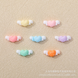 Mini Heart Wings Fat Accessories Cream Glue DIY Hair Rope Hairpin Hole Shoes Manicure Wearable Nail Phone Case Batch