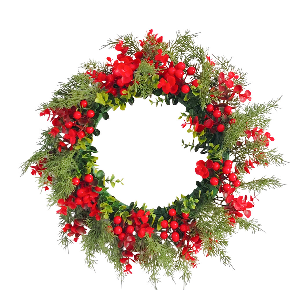 Amazon transfronterizo fruta roja decoración de Navidad corolla de flores yucari anillo de decoración de ventanas colgantes