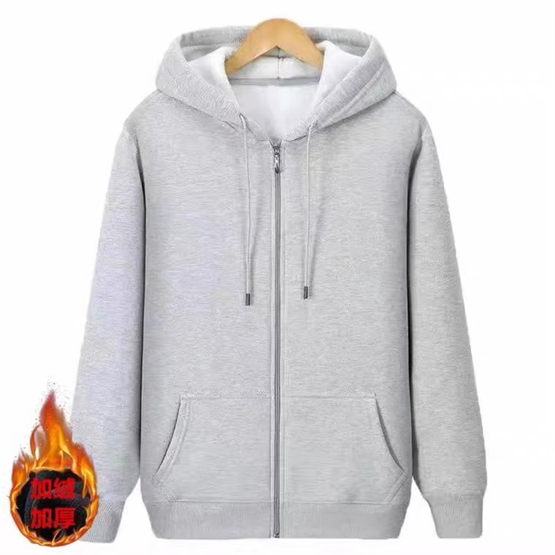 Autumn and Winter Cardigan Sweatshirt Men's Tail Goods Clearance fleece-lined Casual Zipper Hooded Sweatshirt Men's Top Sports Jacket