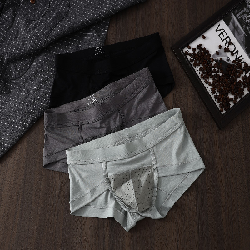 modal ultra-thin breathable mesh men‘s underwear summer sports fashion soft men‘s youth briefs wholesale