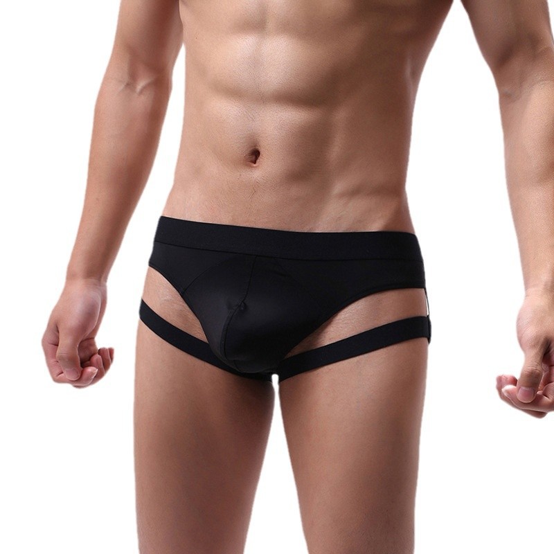 Transfronterizo sexy cinturón de cintura baja para hombres calzoncillos de cintura alta cómodos transpirables de color sólido U convexo amor triángulo calzoncillos
