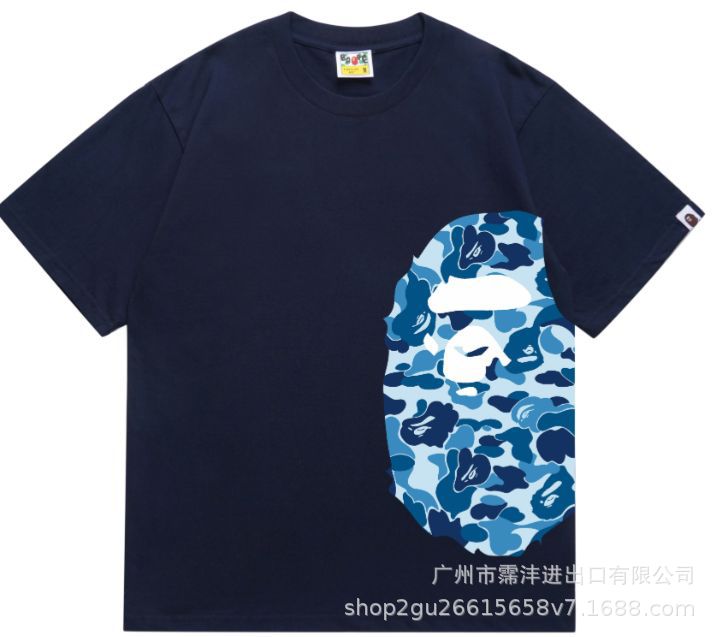 BAPE ABC Camo Tee Side Big Ape Head Navy