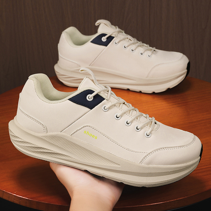 New Foreign Trade Men's Large Size Wide-Toe High-Top Wide-Fit Sports Shoes for Teenagers, Thick-Soled Wide-Last Outdoor Running Shoes for Men