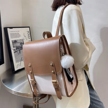 英伦风书包女韩版大容量高中学生书包简约百搭电脑背包复古双肩包