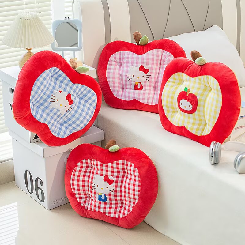Cojín de manzana japonés pequeño y fresco, cojín de silla de peluche de estilo lindo, cojín de oficina, cojín de trasero sedentario para estudiantes image 3