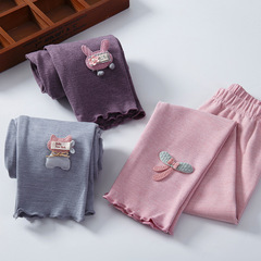 Children's Leggings, Girl's Long Pants, Double-Sided Flocked Thermal Winter Warm Knit Leggings with Lining