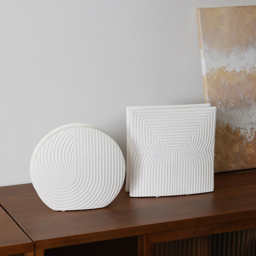 ins simple white art living room desktop ceramic vase ornaments Nordic creative decorative ornaments flower arrangements
