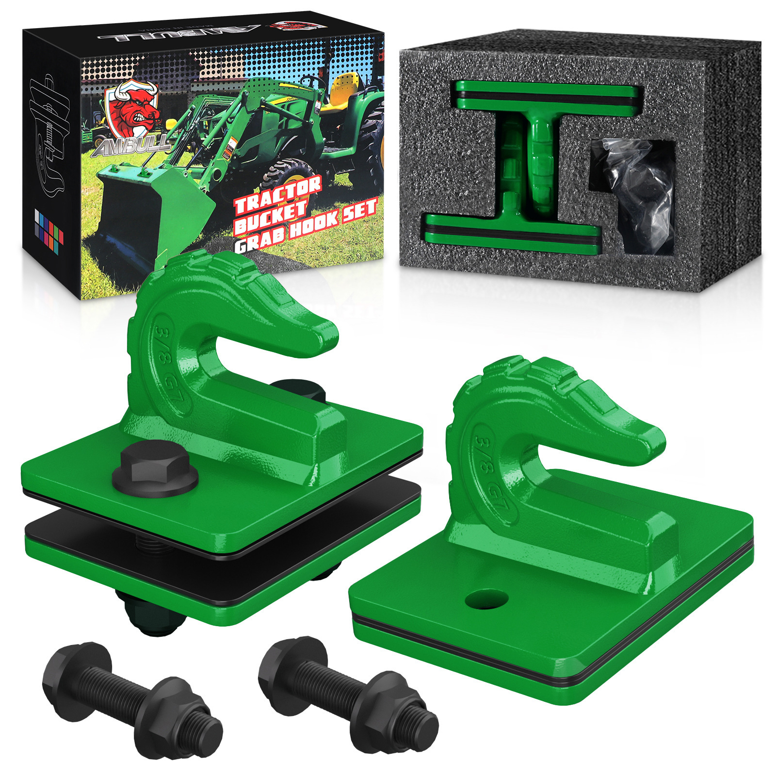 跨境供应 锻造螺栓式异形拖拉机钩3/8带垫片焊接钩组合件新款