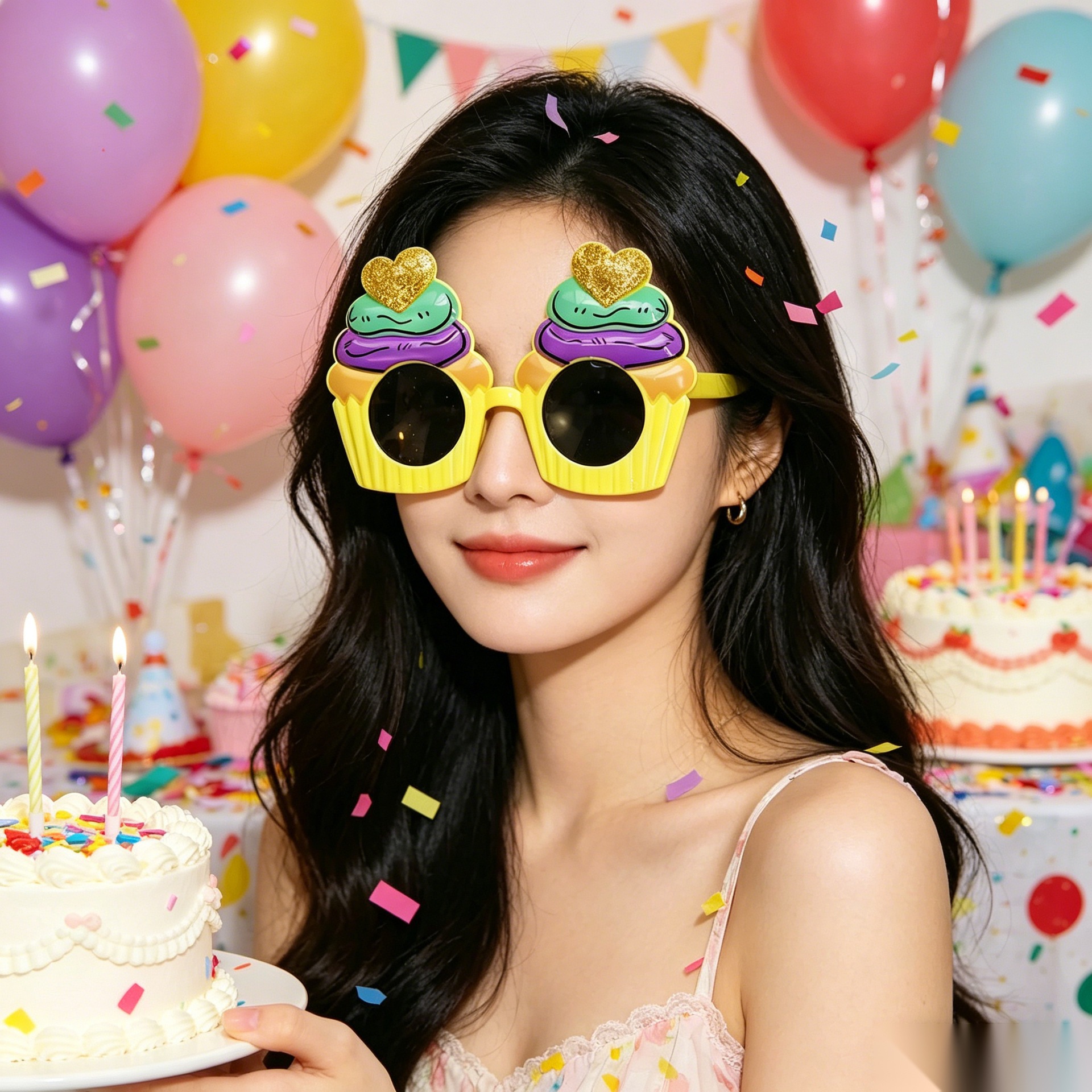 Cumpleaños temático fiesta gafas extrañas feliz cumpleaños pastel vela gafas de diseño de cumpleaños accesorios de fotos