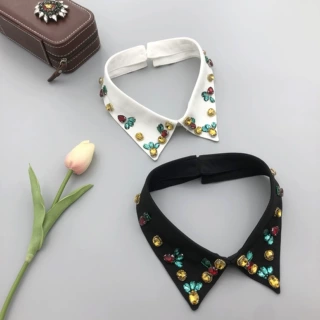 手工钉珠假领子高端质量欧美流行新品上市厂里直销有大量现货