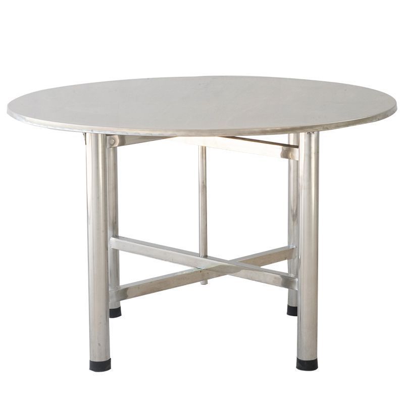 Stainless steel round table foldable extra thick round table top…