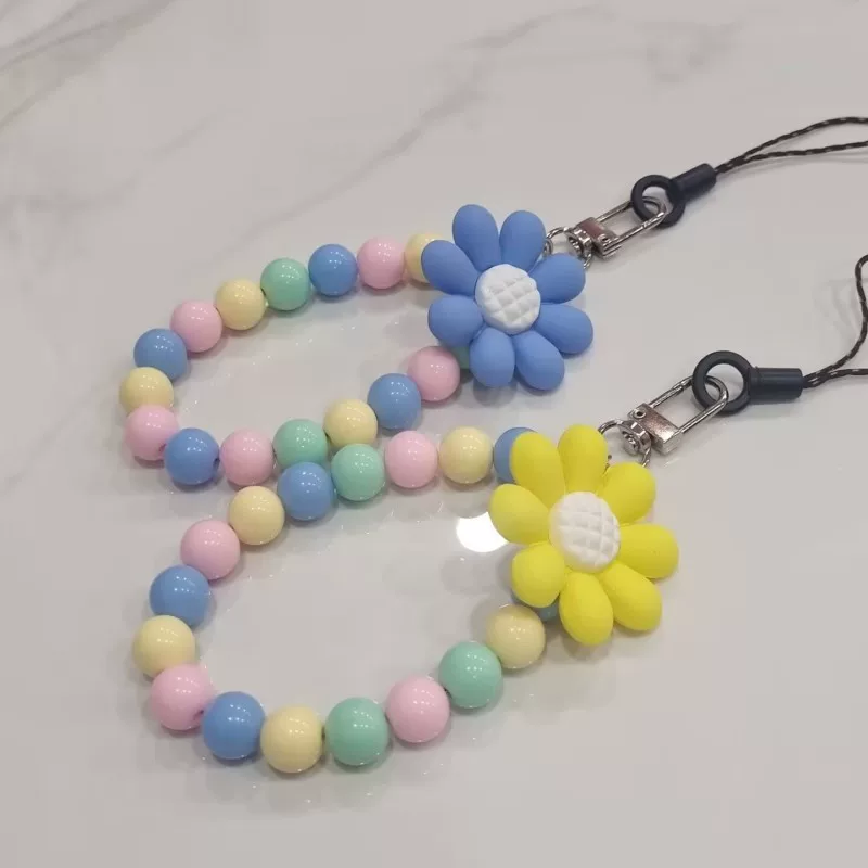 Короткий браслет, мобильный телефон, креативный ремешок, цепочка handmade, кулон, телефон, цветочный