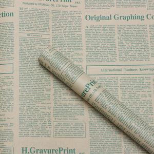 Periódico inglés tienda de flores vintage papel Kraft papel de regalo periódico floral hecho a mano material de bricolaje papel de regalo