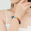 Volcanic stone beads seven pulse color wheel yoga bracelets six -character mantra fidelity bracelet gay bracelet