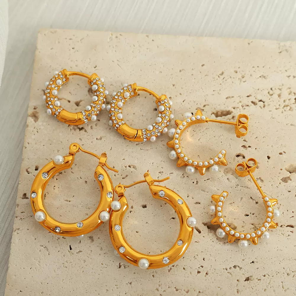 欧美跨境时髦新款INS风气质高级感耳环小众C形耳圈简约设计感