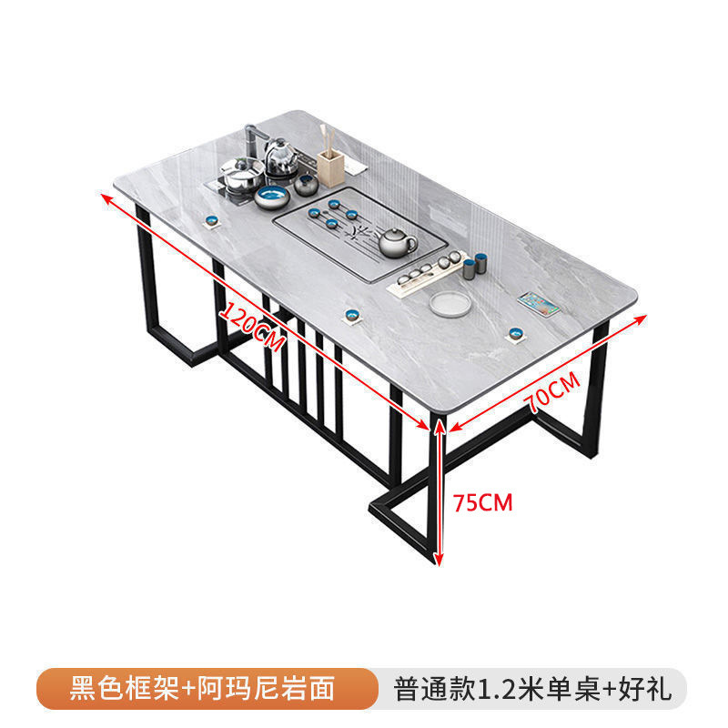 Mesa y silla de té de tabla de roca combinada hervidor de agua de oficina mesa de té moderna simple balcón kung fu set de té