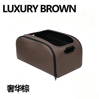 Car storage bag/box, holders, car seat back storage - trunk-storage-box-brown
