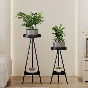 TV Cabinet Green Plant Living Room Flower Rack Single Wrought Iron Balcony Floor-standing Storage Rack Green Flower Pot Bracket