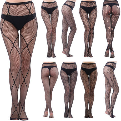Plus-Size Foreign Trade Erotic Jacquard Fishnet Stockings, Various Styles of Sexy Hollow-Out Tempting Fishnet Pantyhose
