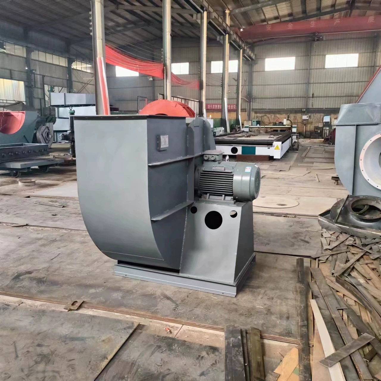 Центробежный вентилятор 4-68-4A Промышленный 380V Вентиляция пылеулавливания Износостойкий вентилятор двигатель прямой связи 4kw