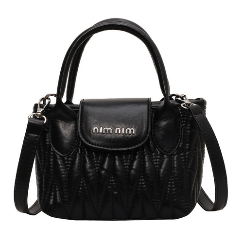 Women's bag 2024 new solid color temperament bubble temperament small fragrance style high-end embroidery handbag single shoulder crossbody bag