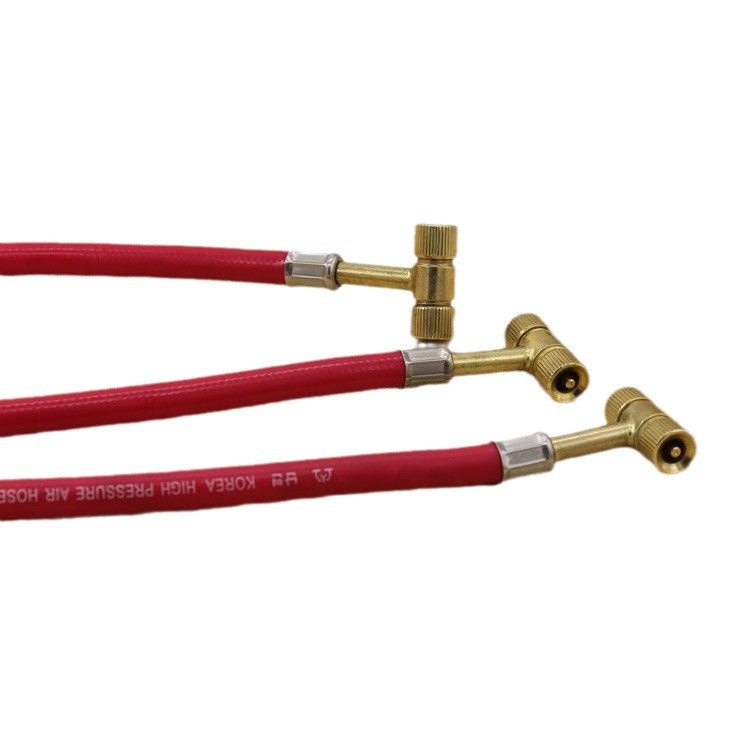 Bomba de inflado de doble cabeza de motocicleta eléctrica boquilla de inflado varilla de inflado de aire inflado cabeza de inflado herramienta de reparación de neumáticos de automóvil