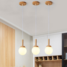 北歐餐廳吊燈 實木創意日式單頭床頭吊線燈 三頭吧台餐桌燈具批發