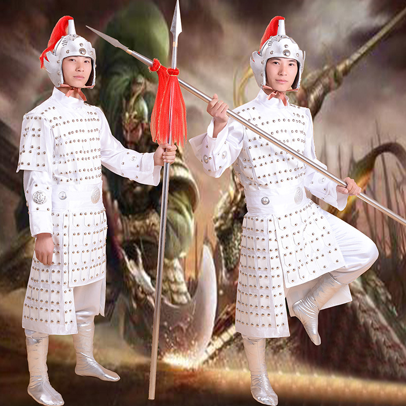 Ancient Costume Xue Ren Gui Heavenly Soldiers and Heavenly Generals Adult White Little General Cosplay Sui and Qin Dynasty Zhao Zilong Armor Soldier