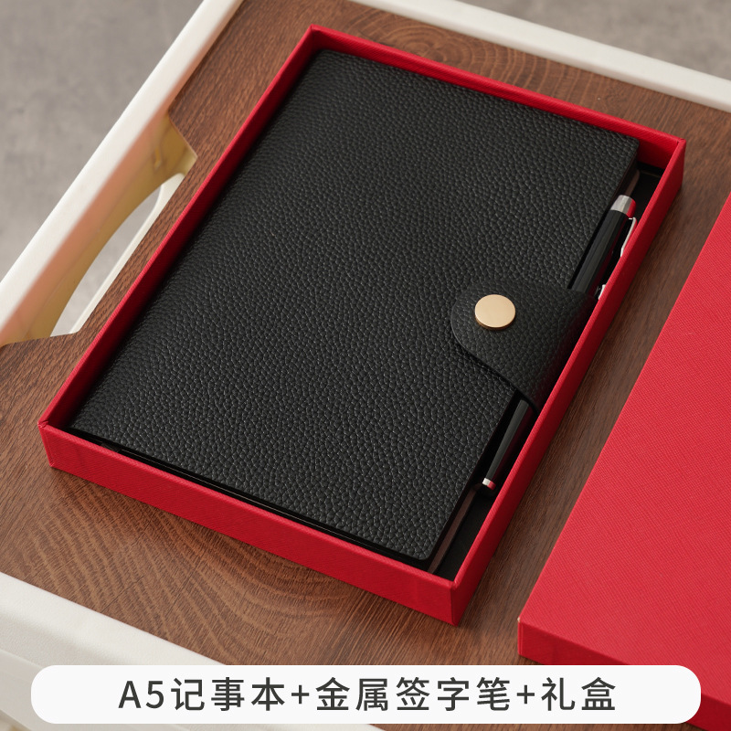 可拍软皮a5商务记事本本子搭扣书签日记本高颜值笔记本套装定制|undefined