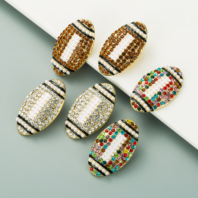 Artificial Gemstones Inlay Material Fashion Diamond Alloy Artificial Gemstones Earrings