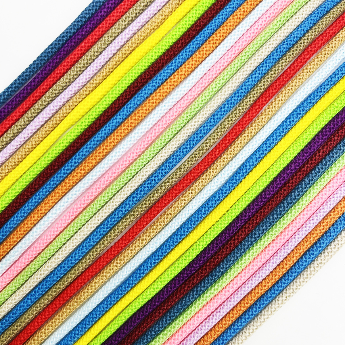 490 colores opcionales de 5mm ganchillo de fantasía poliéster teñido núcleo de pantalones deportivos cintura cuerda de ropa cuerda de extracción cuerda de sombrero