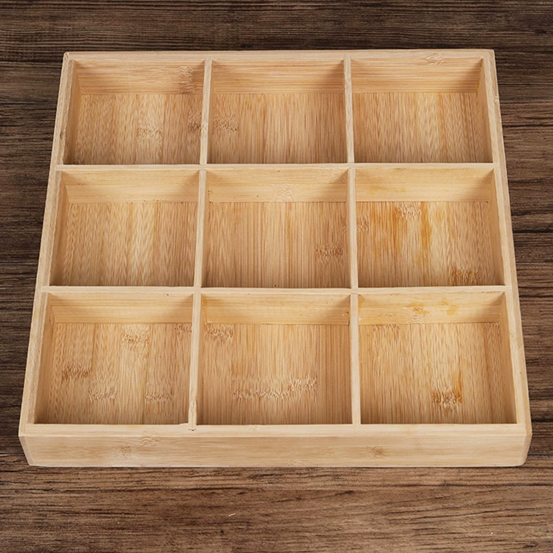 Деревянная коробка для обеденной тарелки, коробка для хранения горячего горшка, японская клетчатая коробка для хранения ювелирных изделий, бытовая квадратная коробка для награды, девять квадратных сеток