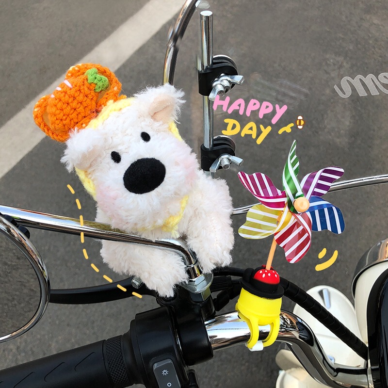 Electric car decoration accessories cute battery motorcycle bicycle rearview mirror magnetic doll doll pendant