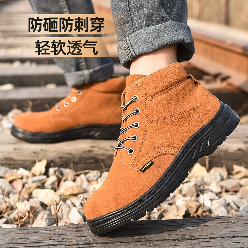 Поставка поворот-на высокий-топ защитная обувь стали носок-покрытые рабочая обувь старые защитные ботинки анти-разбить анти-прокол защитную обувь дышащий оптом