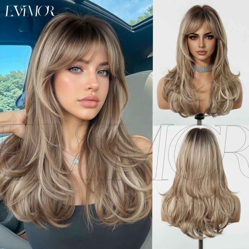 European and American Style Full Wig for Women with Natural-Looking Long Curly Hair and a Lazy Vibe