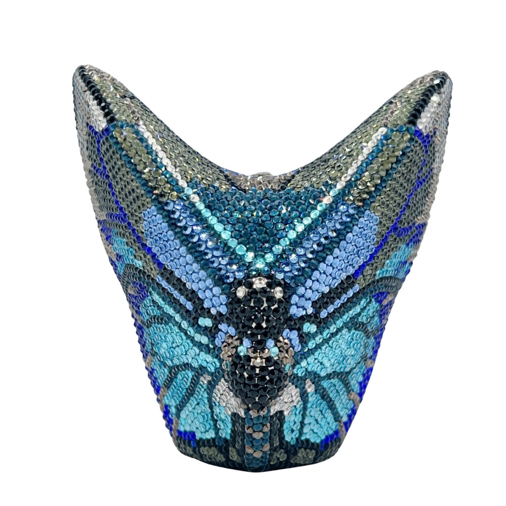Butterfly Crystal Clutch transfronterizo nuevo paquete de diamante de mariposa para la cena, mano de diamante de agua para la cena europea y americana
