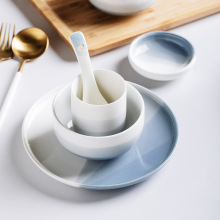 摆台三件套装一人食碗盘创意碟子陶瓷饭厅餐具组合杯子勺盘子