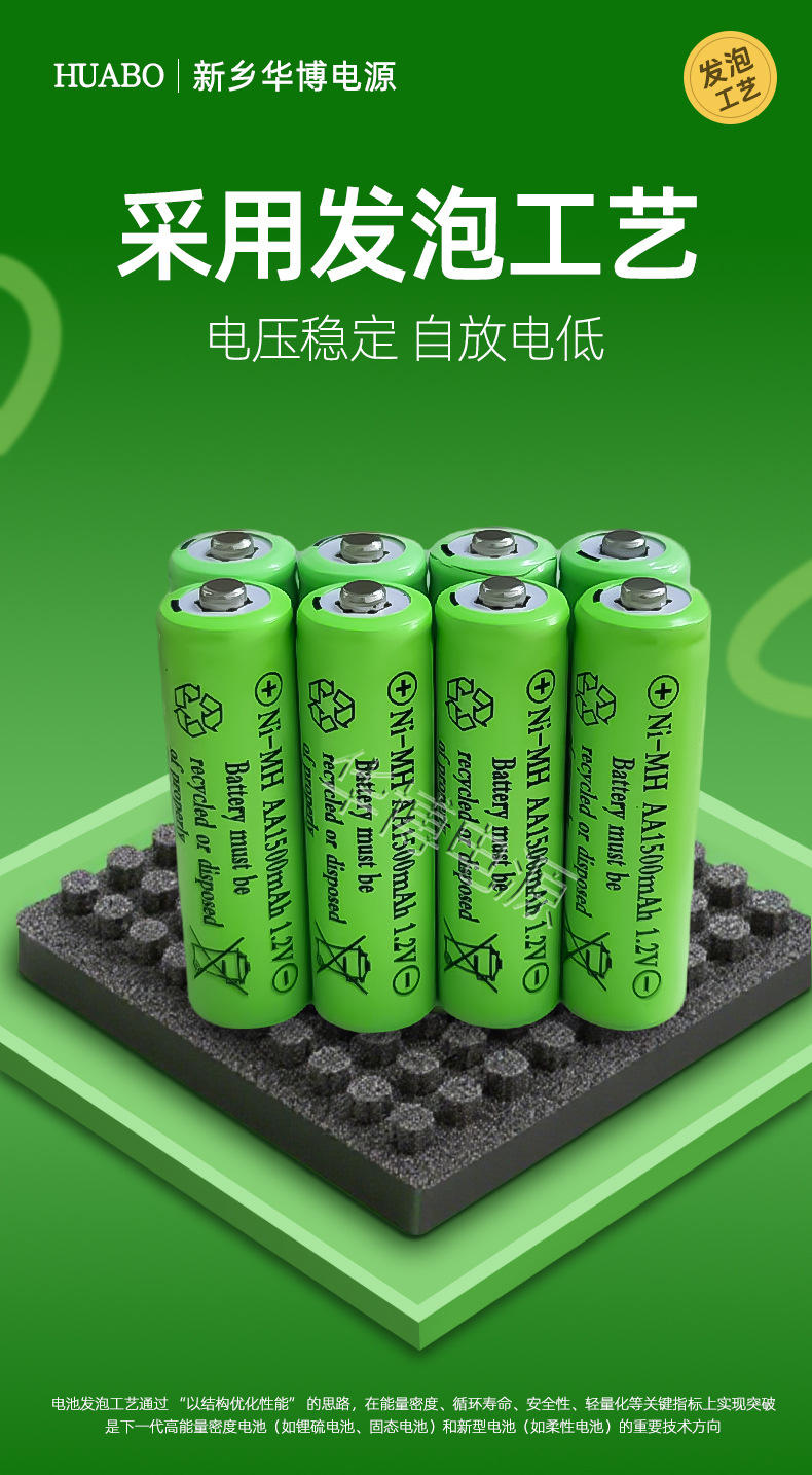 Huabo Ni-Mh Rechargeable Batteries, Children's Toy Batteries, Razor Batteries, Microphone Batteries, Blood Pressure Monitor Batteries, Remote Control Batteries