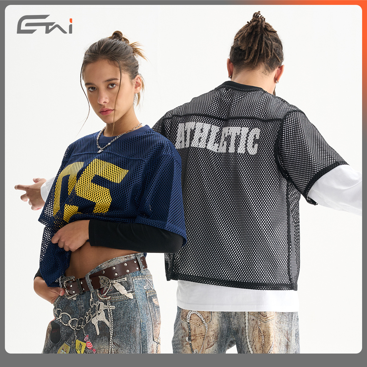 ETAI tendencia deportiva de verano suelta transpirable boxy camiseta corta ancha marca de moda masculina pareja malla manga corta